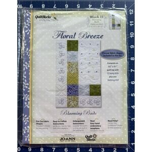 Joann‎ Quilt Blocks Collection 2008 Floral Breeze Block 11 Kit BLOOMING BUDS